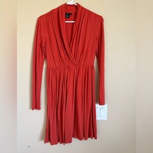 H&M Vibrant dark orange Long Sleeve Dress